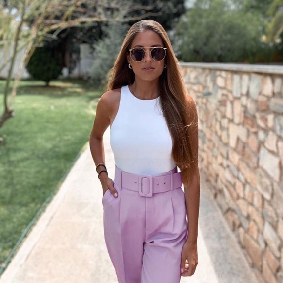 Zara high waisted belted pants - Picture 5 of 14